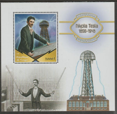Congo 2018 Nikola Tesla #2 perf sheet containing one value unmounted mint