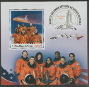 Congo 2018 Space Shuttle Columbia #1 perf sheet containing one value unmounted mint