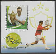 Congo 2018 Roger Federer - Tennis #1 perf sheet containing one value unmounted mint