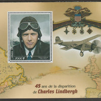 Congo 2019 Charles Lindbergh 45th Death Anniversary perf sheet containing one value unmounted mint