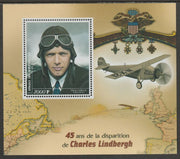 Congo 2019 Charles Lindbergh 45th Death Anniversary perf sheet containing one value unmounted mint