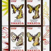 Rwanda 2010 Butterflies of the World #1 perf sheetlet containing 4 values unmounted mint