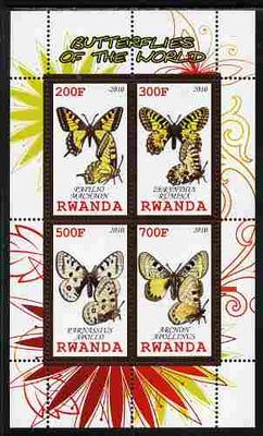Rwanda 2010 Butterflies of the World #1 perf sheetlet containing 4 values unmounted mint