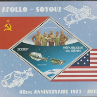 Benin 2015 Apollo - Soyuz 40th Anniversary perf m/sheet containing one diamond shaped value unmounted mint