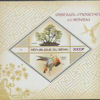 Benin 2015 Hummingbirds & Bonsai perf m/sheet containing one diamond shaped value unmounted mint