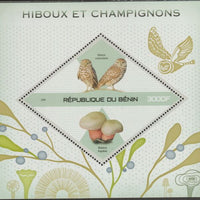Benin 2015 Owls & Mushrooms perf m/sheet containing one diamond shaped value unmounted mint
