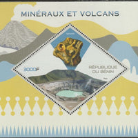 Benin 2015 Minerals & Volcanoes perf m/sheet containing one diamond shaped value unmounted mint