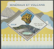 Benin 2015 Minerals & Volcanoes perf m/sheet containing one diamond shaped value unmounted mint