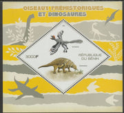 Benin 2015 Dinosaurs perf m/sheet containing one diamond shaped value unmounted mint