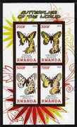 Rwanda 2010 Butterflies of the World #1 imperf sheetlet containing 4 values unmounted mint