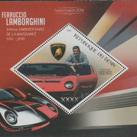 Benin 2016 Ferruccio Lamborghini perf m/sheet containing one diamond shaped value unmounted mint