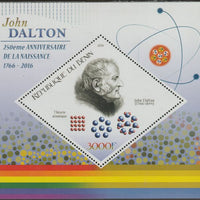 Benin 2016 John Dalton perf m/sheet containing one diamond shaped value unmounted mint