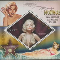 Benin 2016 Marilyn Monroe perf m/sheet containing one diamond shaped value unmounted mint