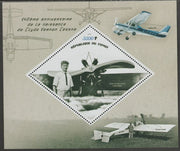 Congo 2019 Clyde Cessna perf m/sheet containing one diamond shaped value unmounted mint