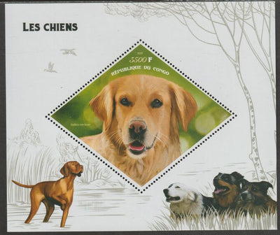 Congo 2019 Dogs perf m/sheet containing one diamond shaped value unmounted mint