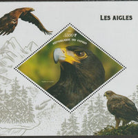 Congo 2019 Eagles perf m/sheet containing one diamond shaped value unmounted mint