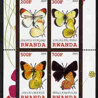 Rwanda 2010 Butterflies of the World #3 perf sheetlet containing 4 values unmounted mint