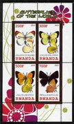 Rwanda 2010 Butterflies of the World #3 perf sheetlet containing 4 values unmounted mint