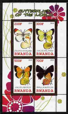 Rwanda 2010 Butterflies of the World #3 perf sheetlet containing 4 values unmounted mint