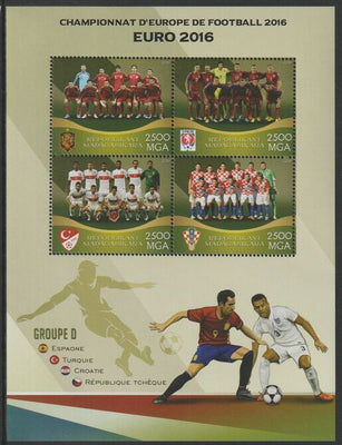 Madagascar 2016 Football European Cup - Group D perf sheet containing four values unmounted mint