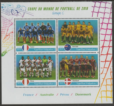 Madagascar 2018 Football World Cup - Group C perf sheet containing four values unmounted mint