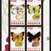 Rwanda 2010 Butterflies of the World #3 imperf sheetlet containing 4 values unmounted mint