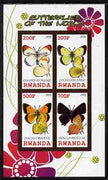 Rwanda 2010 Butterflies of the World #3 imperf sheetlet containing 4 values unmounted mint