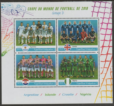 Madagascar 2018 Football World Cup - Group D perf sheet containing four values unmounted mint