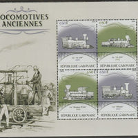 Gabon 2016 Early Locomotives #2 perf sheet containing four values unmounted mint