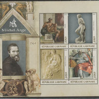 Gabon 2016 Michelangelo perf sheet containing four values unmounted mint