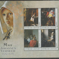 Gabon 2016 Johannes Vermeer perf sheet containing four values unmounted mint