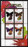 Rwanda 2010 Butterflies of the World #4 perf sheetlet containing 4 values unmounted mint