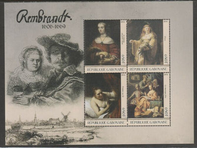 Gabon 2016 Rembrandt perf sheet containing four values unmounted mint