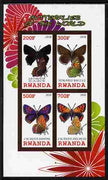 Rwanda 2010 Butterflies of the World #4 imperf sheetlet containing 4 values unmounted mint