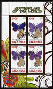 Rwanda 2010 Butterflies of the World #5 perf sheetlet containing 4 values fine cto used