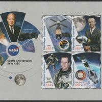 Gabon 2018 NASA - 60th Anniversary perf sheet containing four values unmounted mint