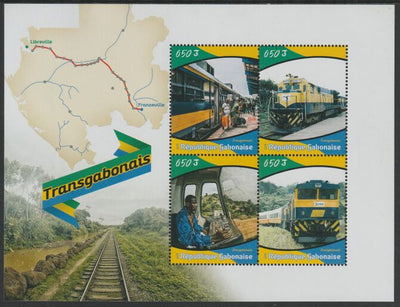 Gabon 2018 Railways perf sheet containing four values unmounted mint