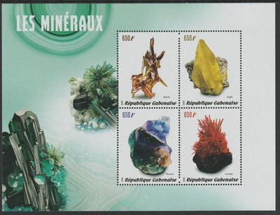 Gabon 2019 Minerals perf sheet containing four values unmounted mint