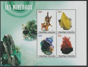 Gabon 2019 Minerals perf sheet containing four values unmounted mint