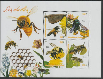 Gabon 2019 Bees perf sheet containing four values unmounted mint