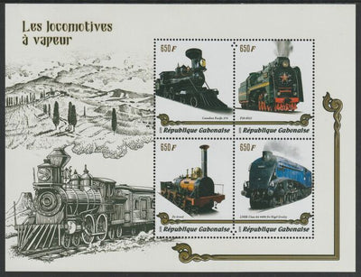 Gabon 2019 Steam Locomotives perf sheet containing four values unmounted mint