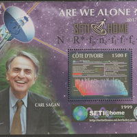 Ivory Coast 2017 Carl Sagan & Voyager Missions,#2 perf sheet containing one value unmounted mint