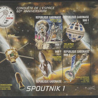 Gabon 2017,Space Anniversaries perf sheet containing four values unmounted mint