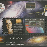 Ivory Coast 2017 Carl Sagan & Voyager Missions perf sheet containing two values unmounted mint
