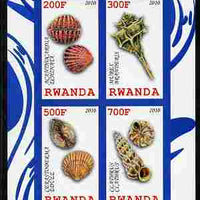 Rwanda 2010 Seashore Wildlife (Shells) imperf sheetlet containing 4 values unmounted mint