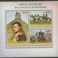 Benin 2015 Battle of Waterloo 200th Anniversary perf sheet containing three values unmounted mint