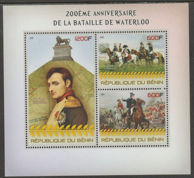 Benin 2015 Battle of Waterloo 200th Anniversary perf sheet containing three values unmounted mint