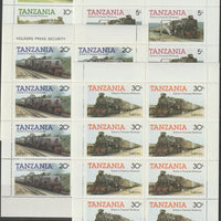 Tanzania 1985 Railways (1st Series) set of 4,each in complete sheetlets of 8n(SG 430-3) unmounted mint.