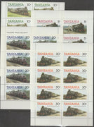Tanzania 1985 Railways (1st Series) set of 4,each in complete sheetlets of 8n(SG 430-3) unmounted mint.