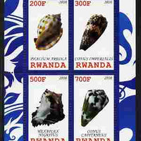 Rwanda 2010 Sea Shells #1 perf sheetlet containing 4 values unmounted mint